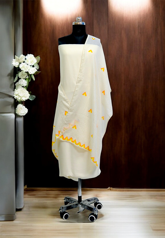 Colorful hand-painted scarf