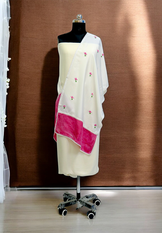 Artisan-crafted stole with unique brushwork