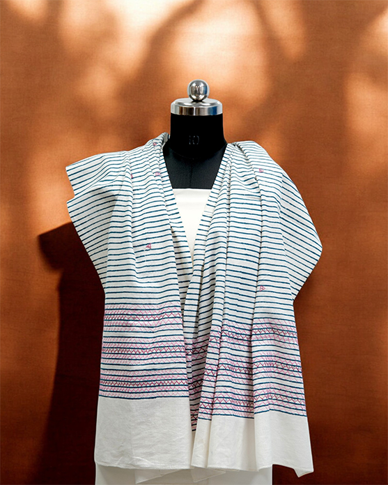 Block Print Dupatta in Hand Spun Cotton