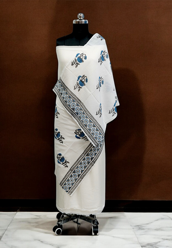 Hand Block Stole in Mulmul Cotton