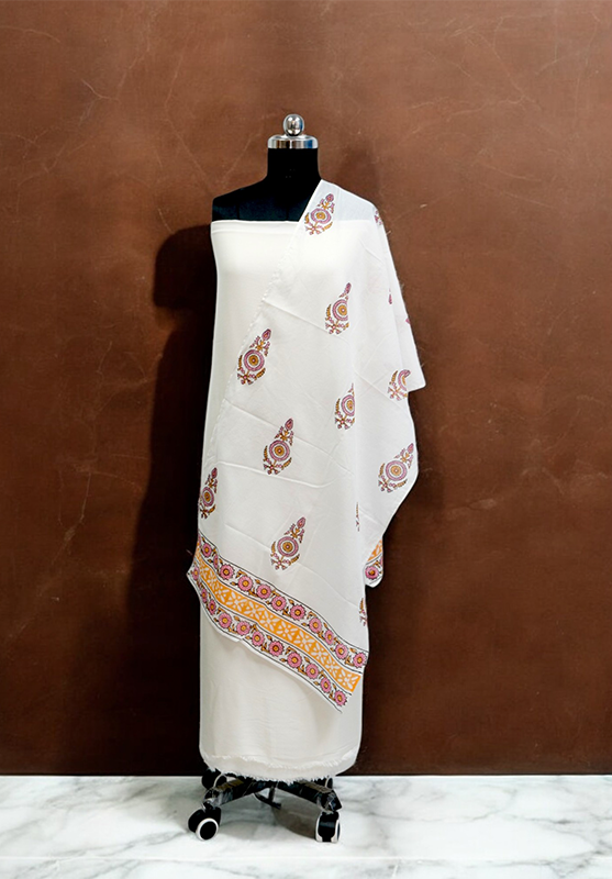 Hand Block Stole in Mulmul Cotton