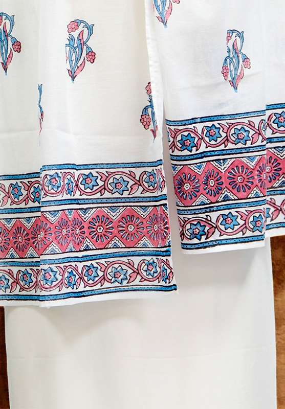 Hand Block Stole in Mulmul Cotton