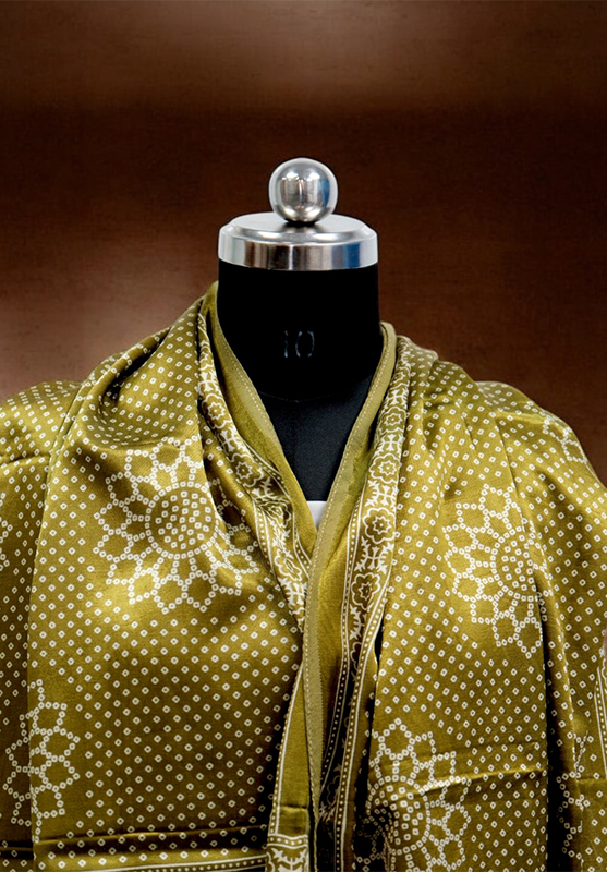 Ajrakh Block Printing Stole in Blended Silk
