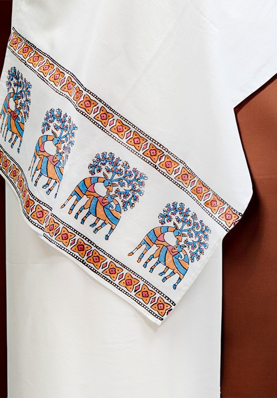 Hand Block Stole in Mulmul Cotton