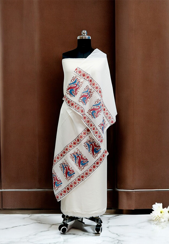 Hand Block Stole in Mulmul Cotton