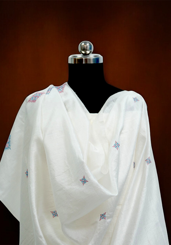 Precision Kasuti hand embroidery on fabric