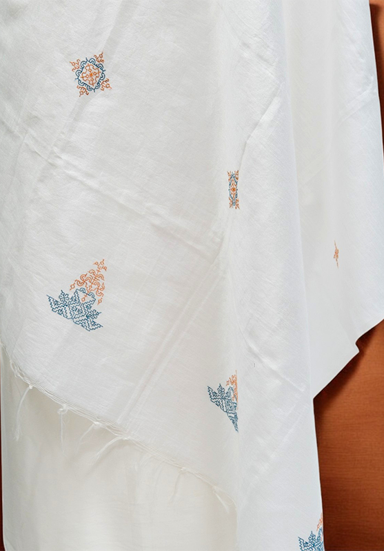 Close-up of intricate Kasuti embroidery