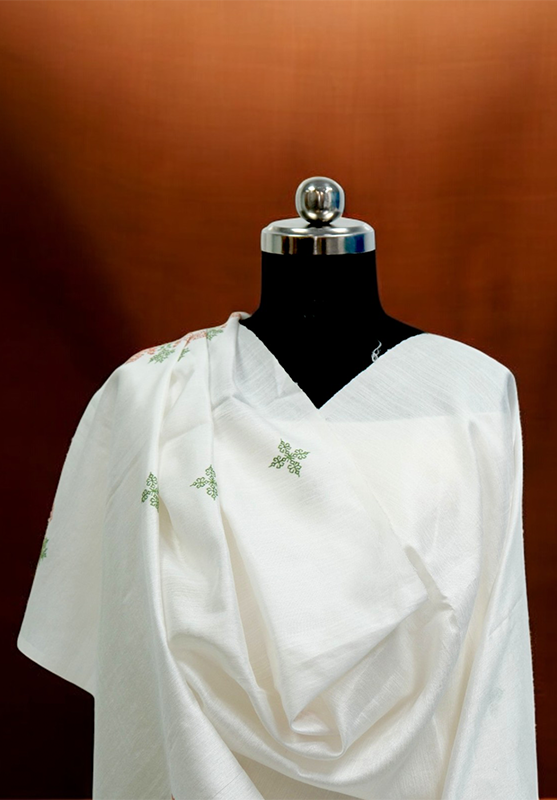 Traditional Kasuti embroidery on dupatta