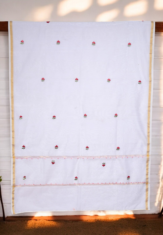 Embroidered in Chamba Rumal Dupatta in Mulberry Silk