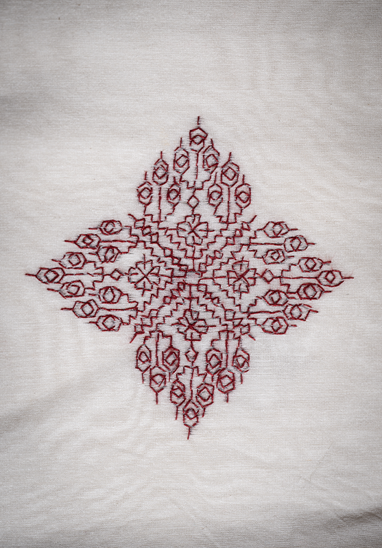 hand-stitched Kasuti design exuding elegance