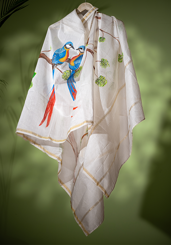 Elegant dupatta with ethnic painting