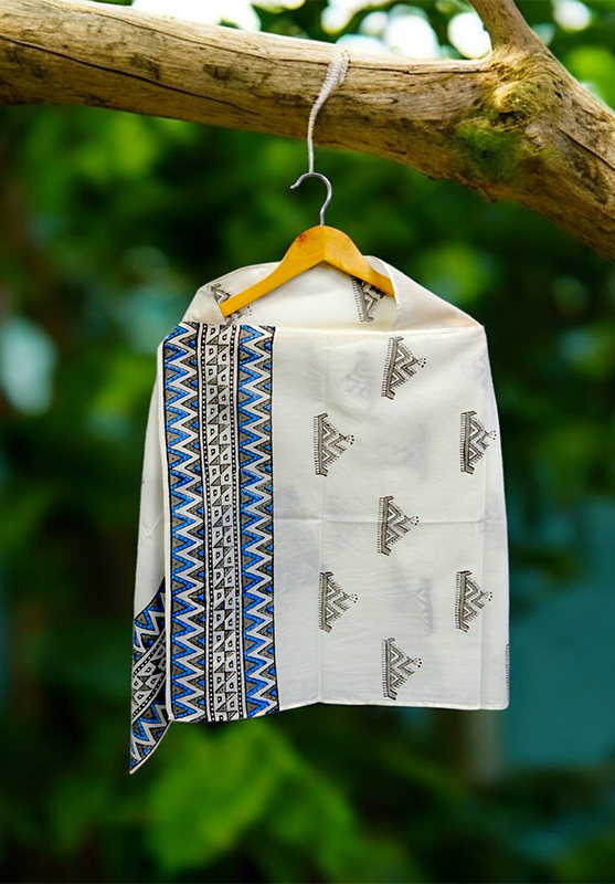 Hand Block Stole in Mulmul Cotton