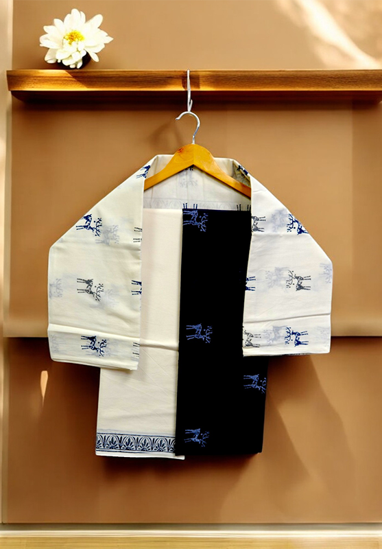 Hand Block Unstiched Suit in Pure Cotton