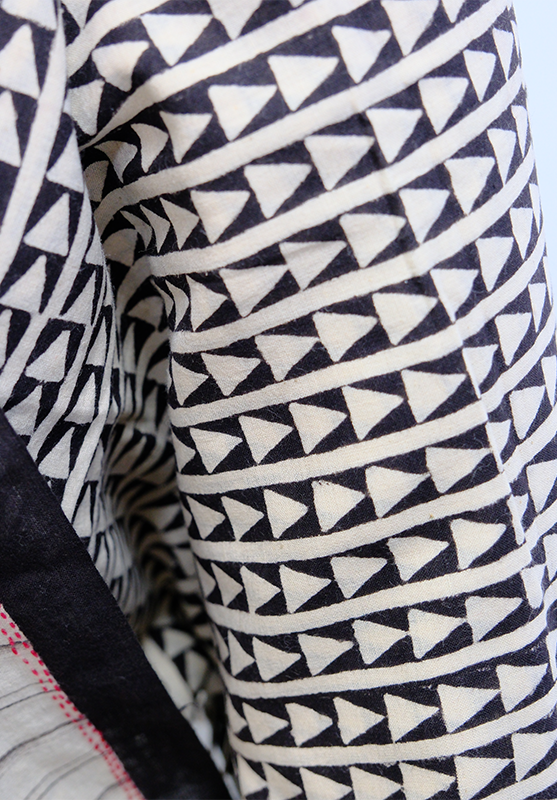 Hand Painted and Hand Embroidered Saree in Hand Spun Cotton