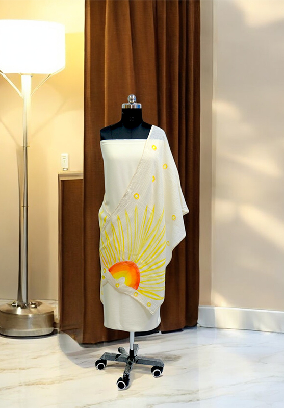 Artisan stole with unique painted patterns