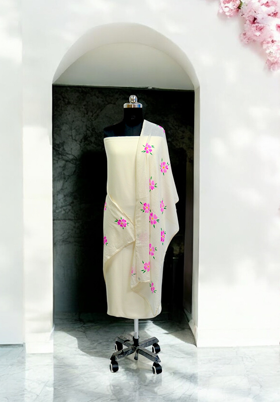 Lightweight stole with handcrafted artwork