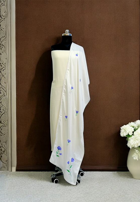 Lightweight stole featuring hand-painted art