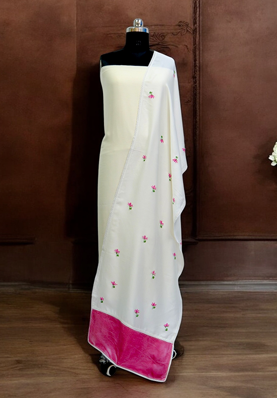 Hand-painted stole with vibrant design