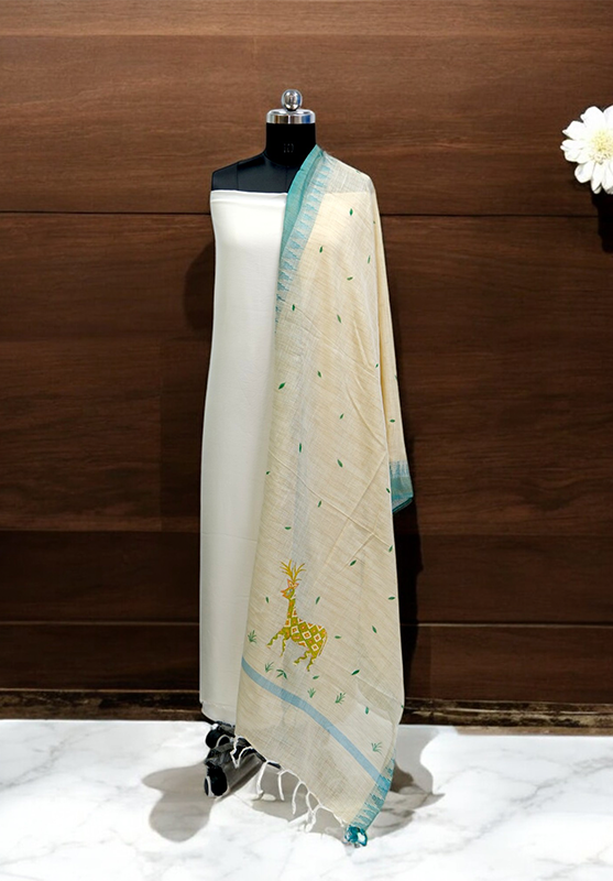 Traditional Bhil hand-painted dupatta