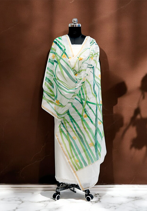 Colorful handcrafted dupatta design