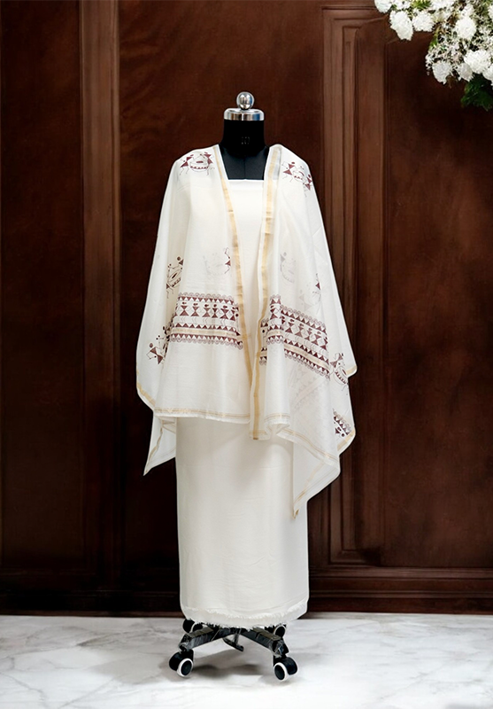 Unique handcrafted dupatta artwork