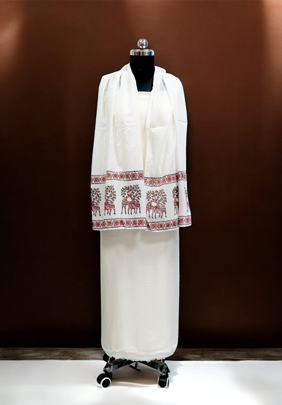 Hand Block Stole in Mulmul Cotton