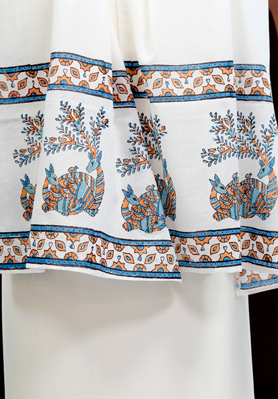 Hand Block Stole in Mulmul Cotton