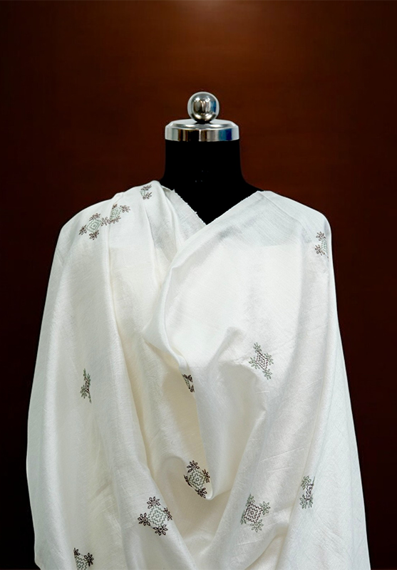 Traditional wear featuring Kasuti design