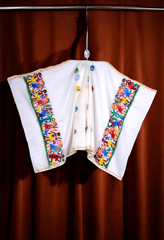 Pattachitra art on mulberry silk dupatta