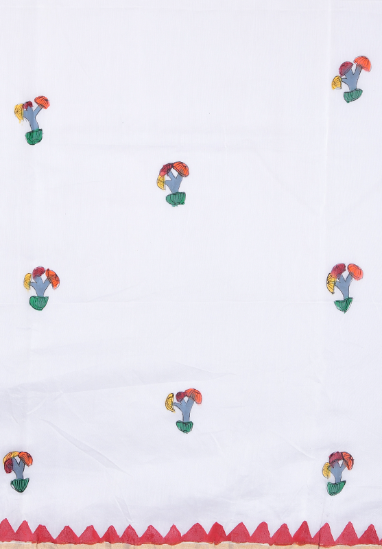 Chanderi saree with Pattachitra hand painting designs