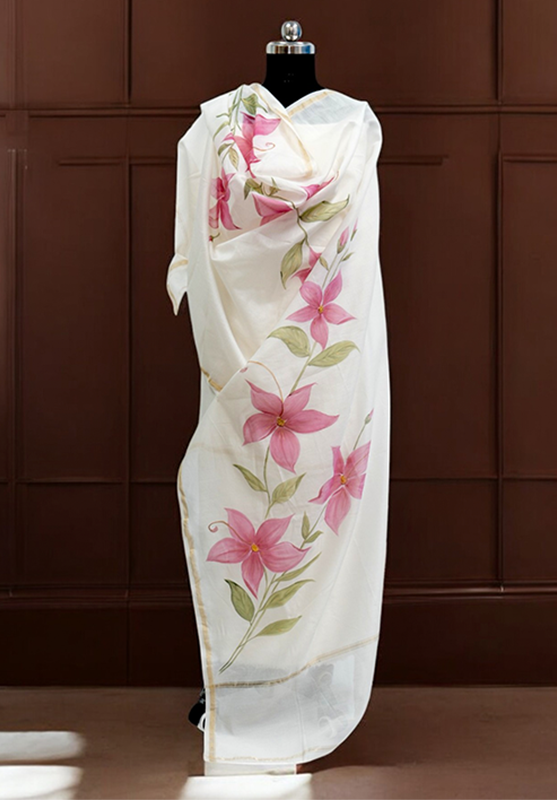 Festive hand-painted dupatta design