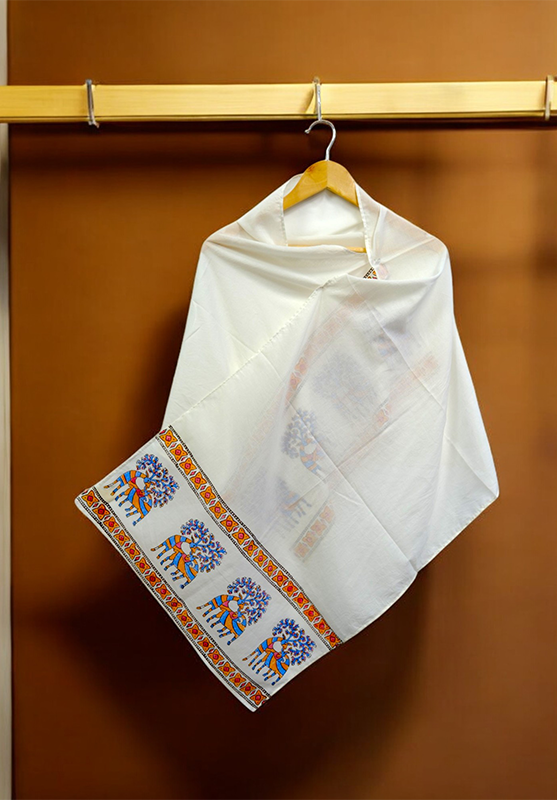 Hand Block Stole in Mulmul Cotton