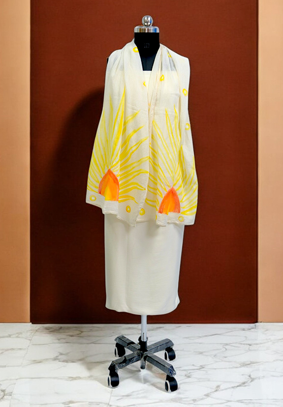 Hand-painted stole with artistic detailing