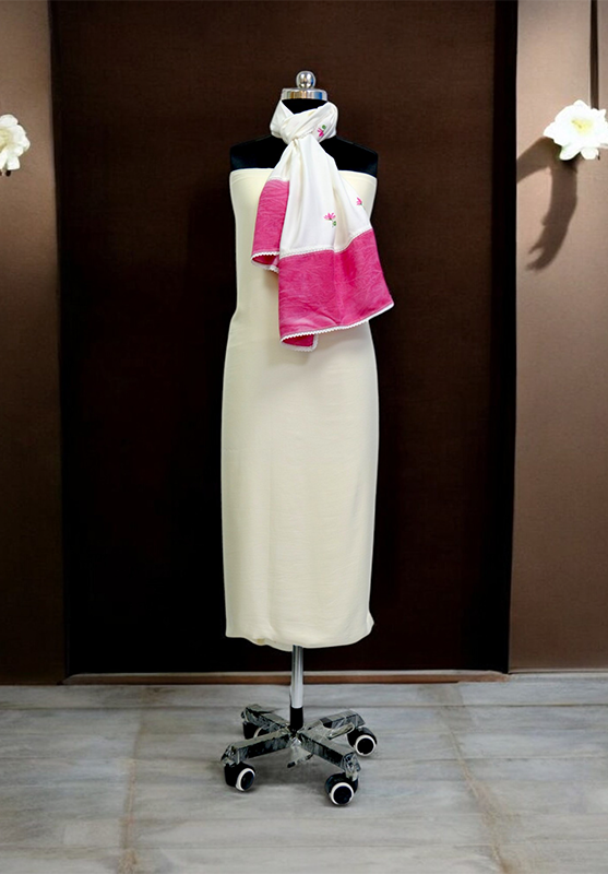 Lightweight stole showcasing hand-painted patterns