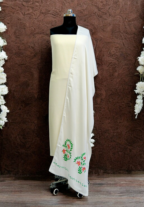 Elegant hand-painted silk stole