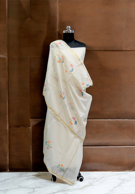 Hand-painted floral dupatta 