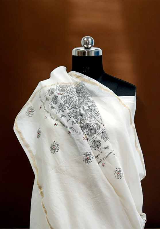 Handcrafted mandala silk wrap