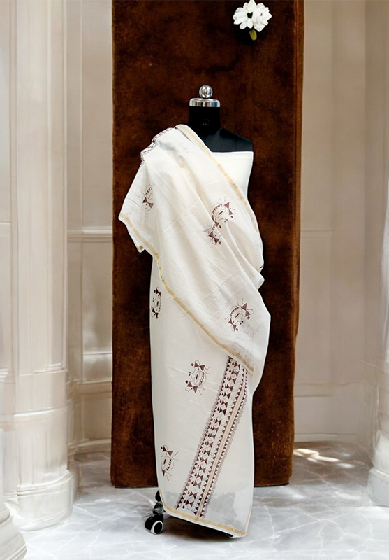 Colorful hand-painted fabric design