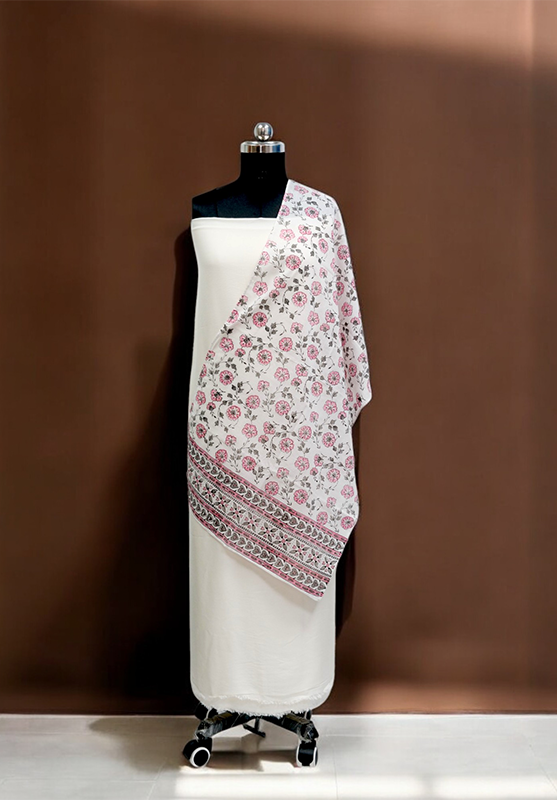 Hand Block Stole in Mulmul Cotton