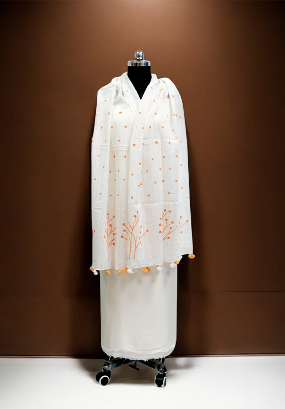 Handcrafted stole with brush art