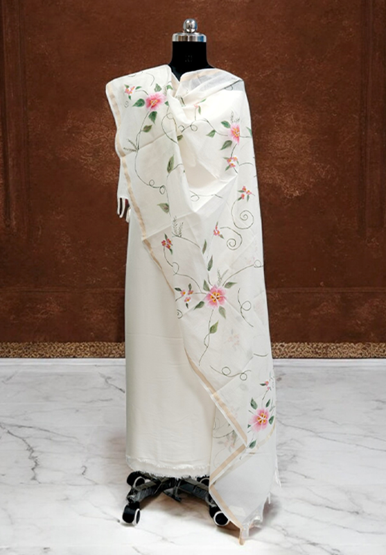 Traditional hand-painted ethnic dupatta