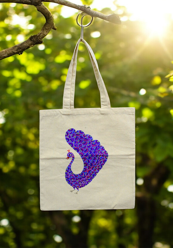 Hand Painting Bhil Art Tote Bag