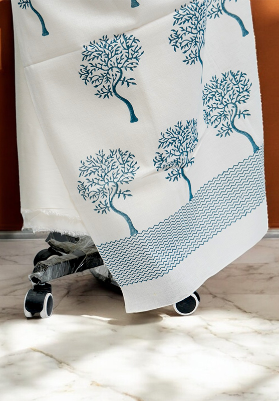Block Print Dupatta in Hand Spun Cotton