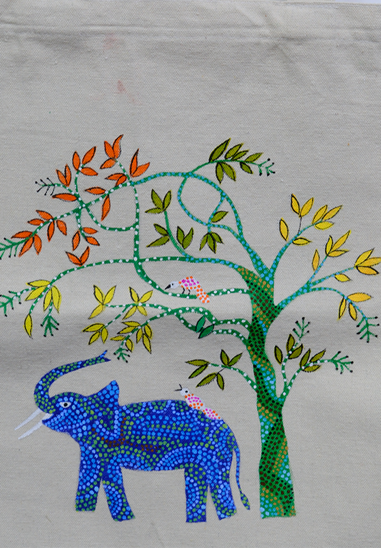 Hand Painting Bhil Art Tote Bag