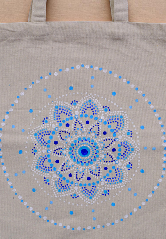Colorful mandala fabric bag