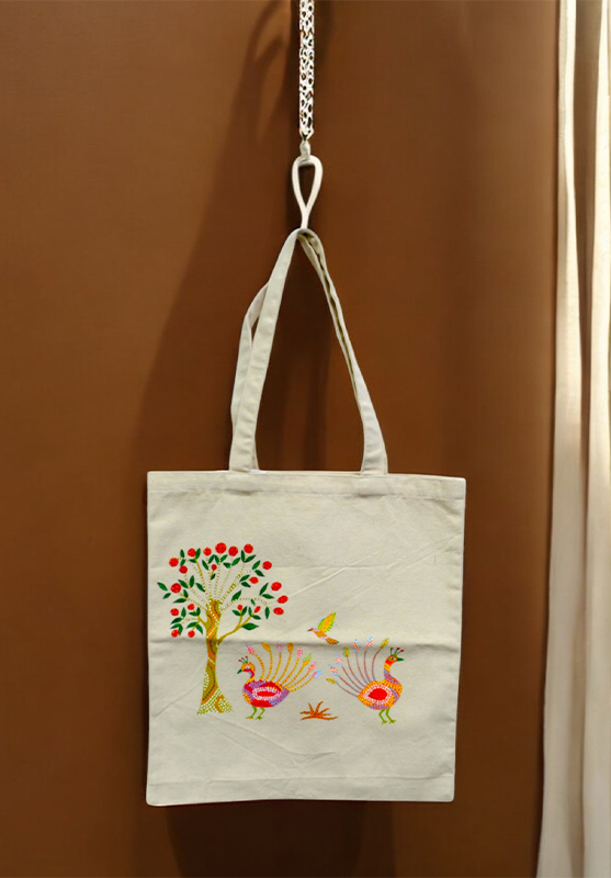 Hand Painting Bhil Art Tote Bag