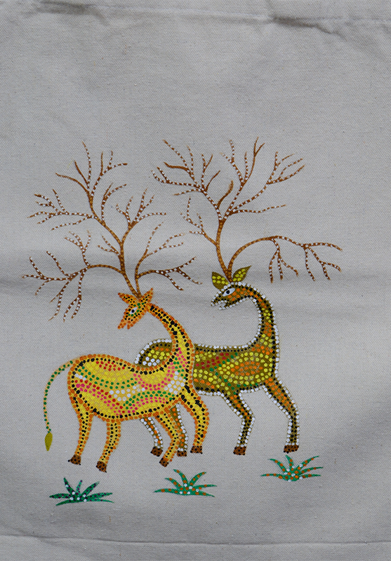 Hand Painting Bhil Art Tote Bag