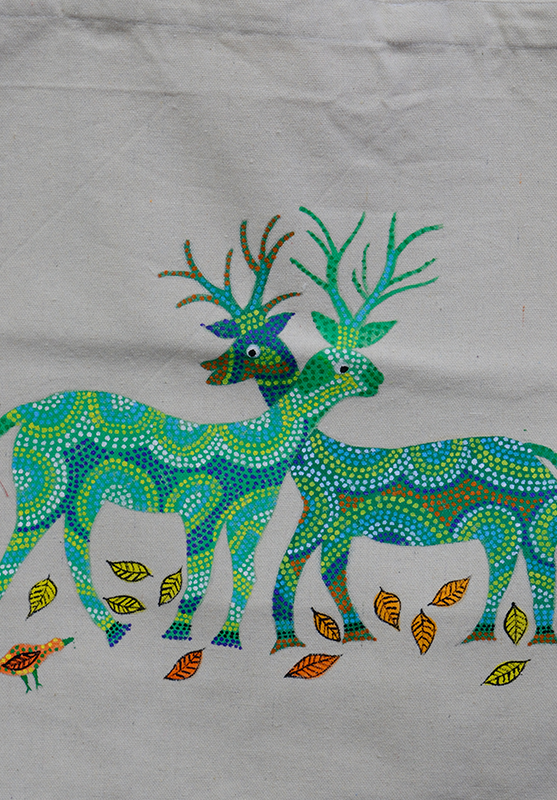Hand Painting Bhil Art Tote Bag