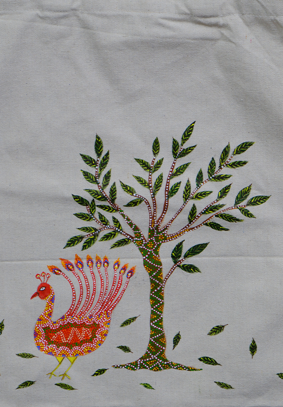 Eco-friendly tote bag with Bhil artwork.
