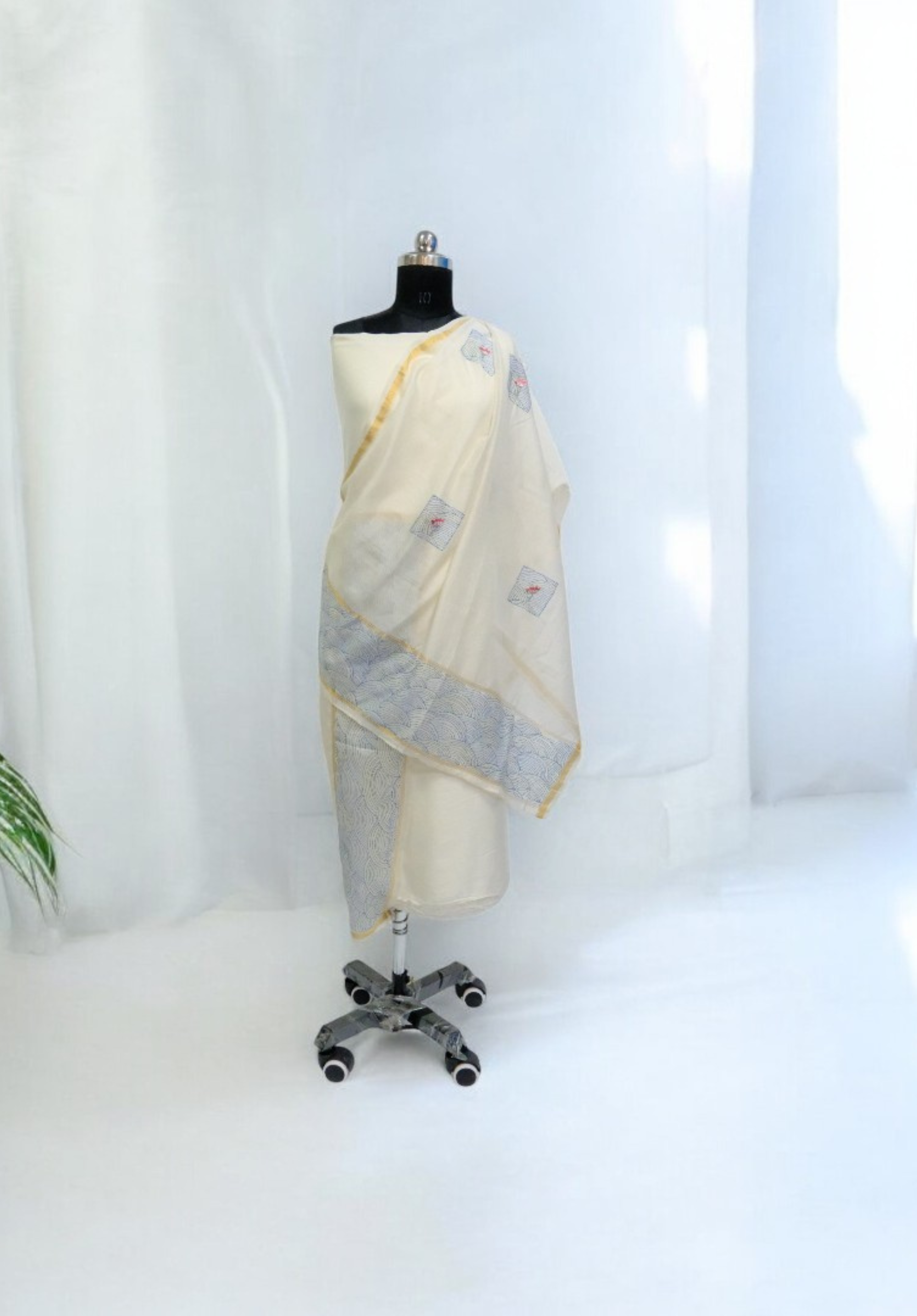 Embroidered in Chamba Rumal Dupatta in Mulberry Silk